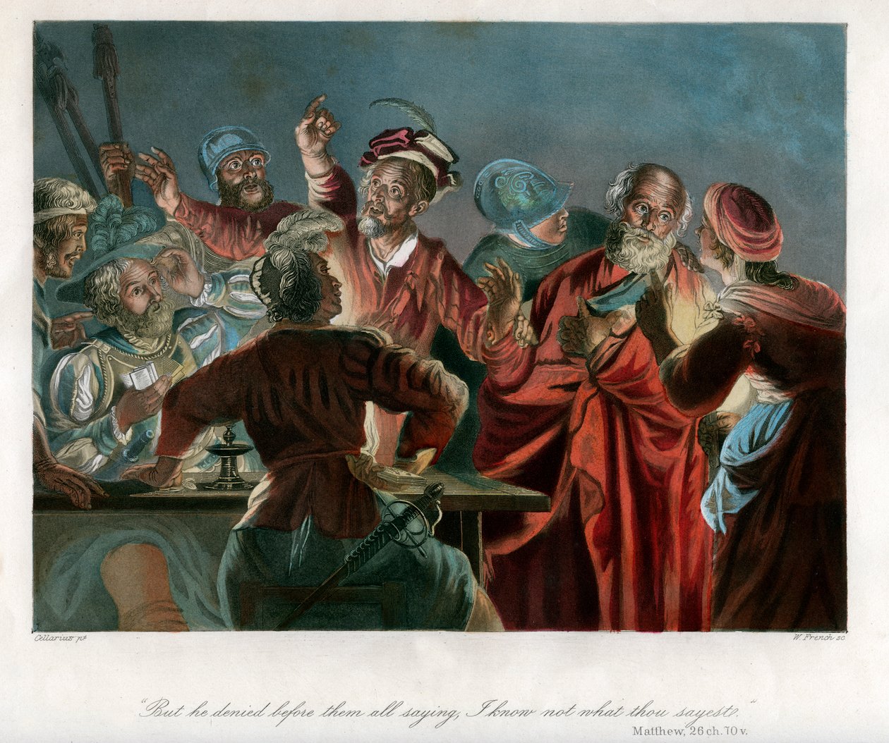 Maar hij ontkende voor hen allen en zei: Ik weet niet wat gij zegt, ca. 1850 door William French
