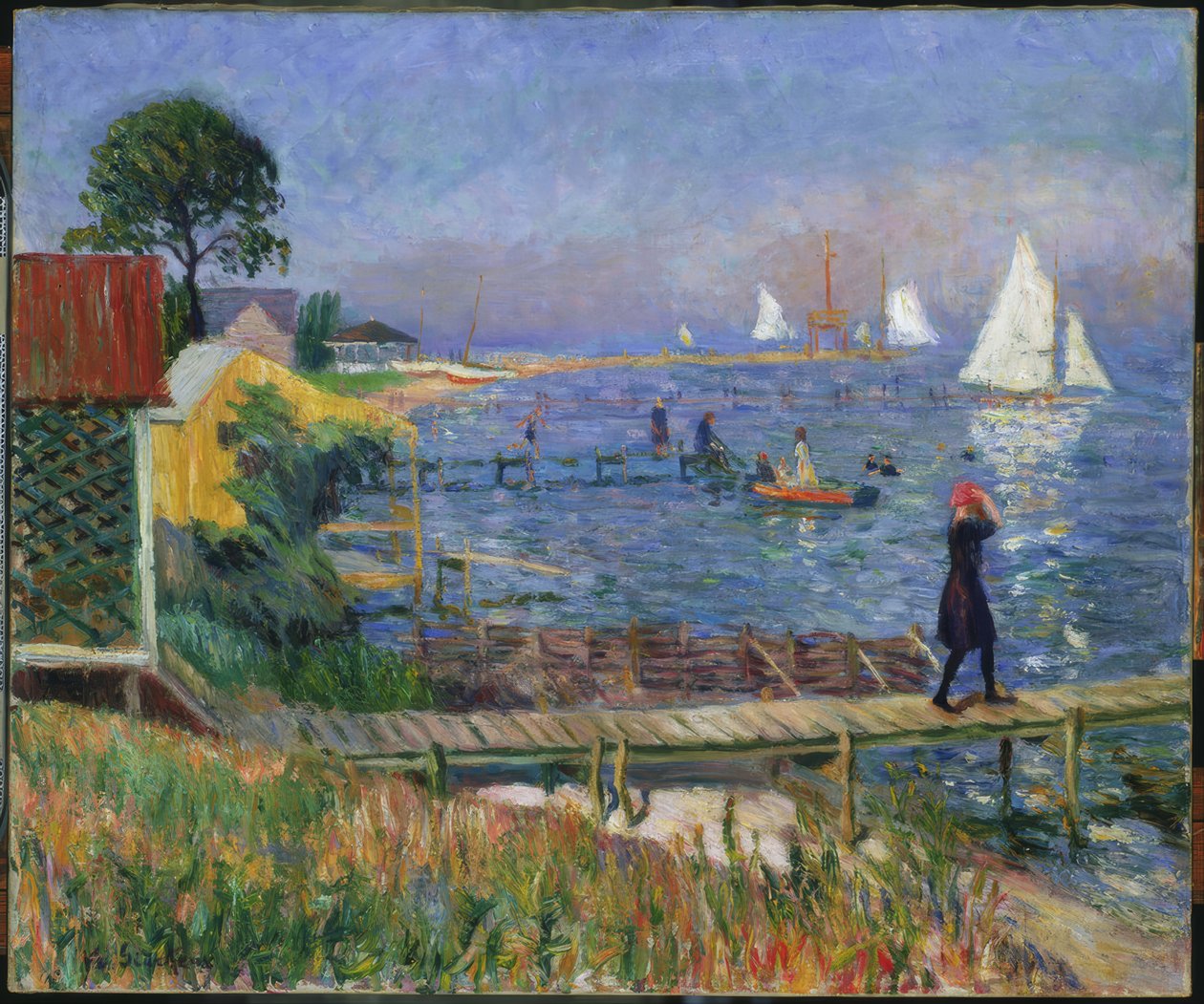 Baden in Bellport door William Glackens
