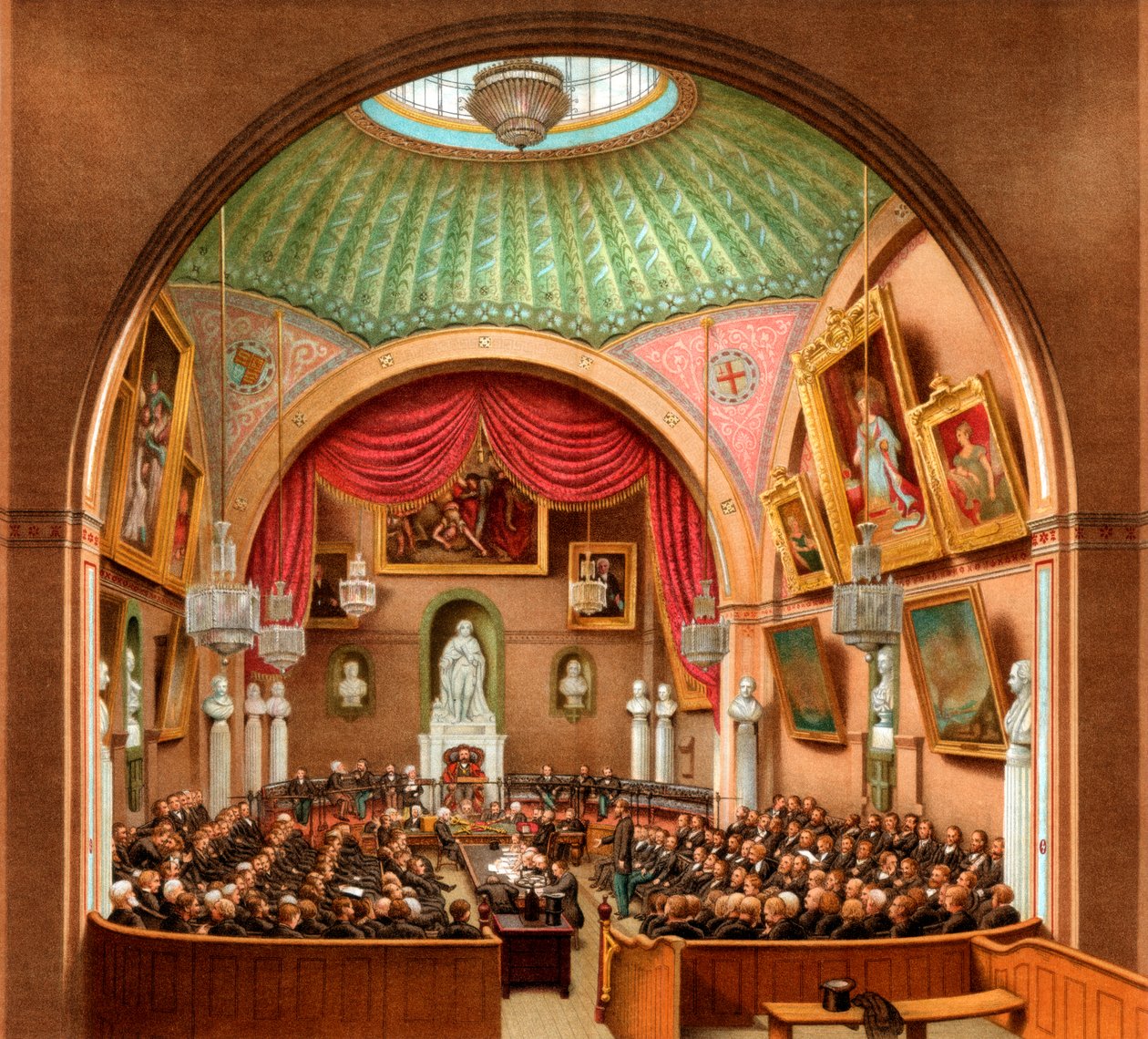 Raadzaal, Guildhall, City of London, 1886 door William Griggs