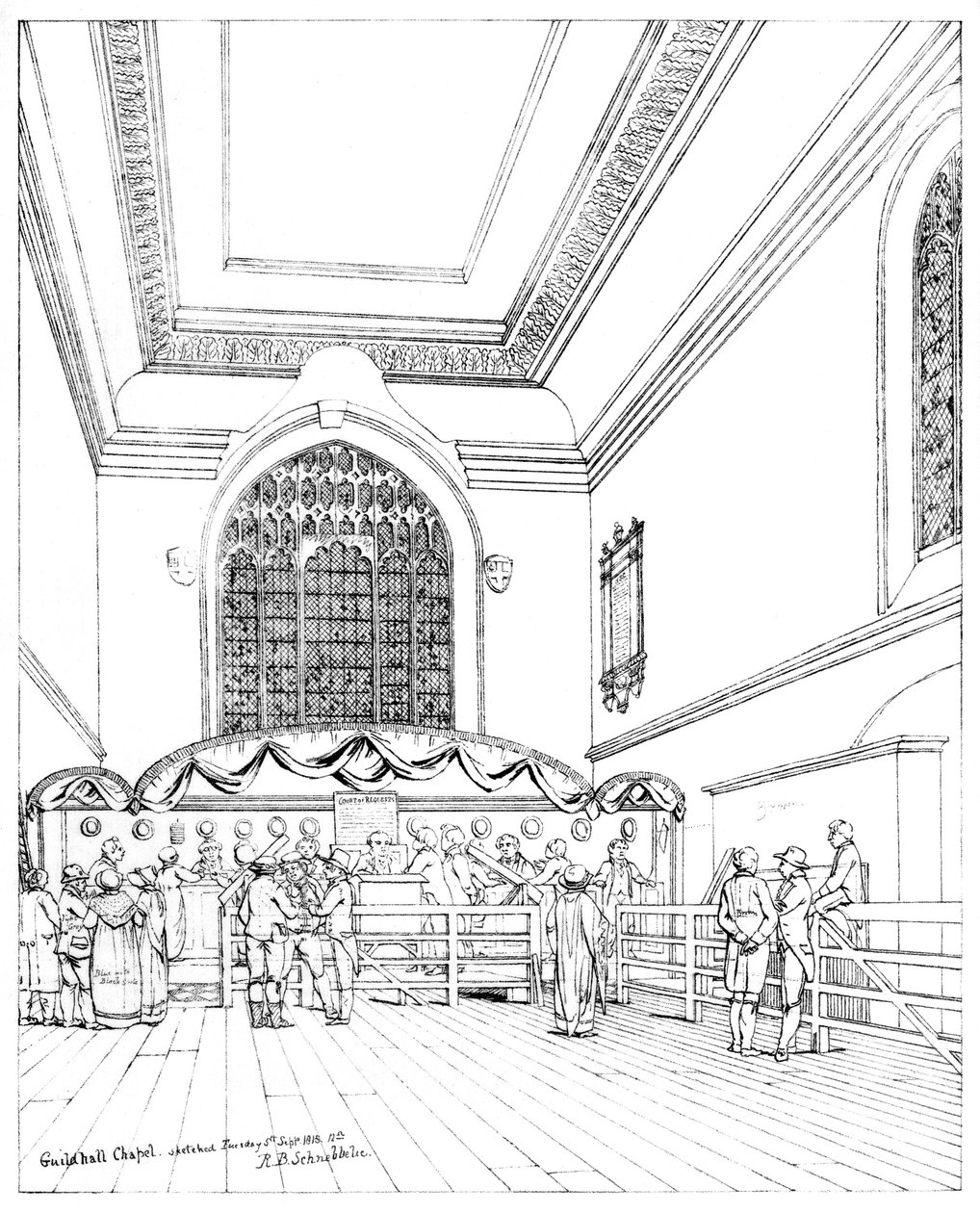 Interieur van Guildhall Chapel, City of London, 1886 door William Griggs