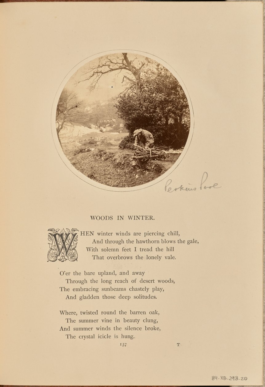 [Een man sprokkelt brandhout, Engeland]. door William Grundy