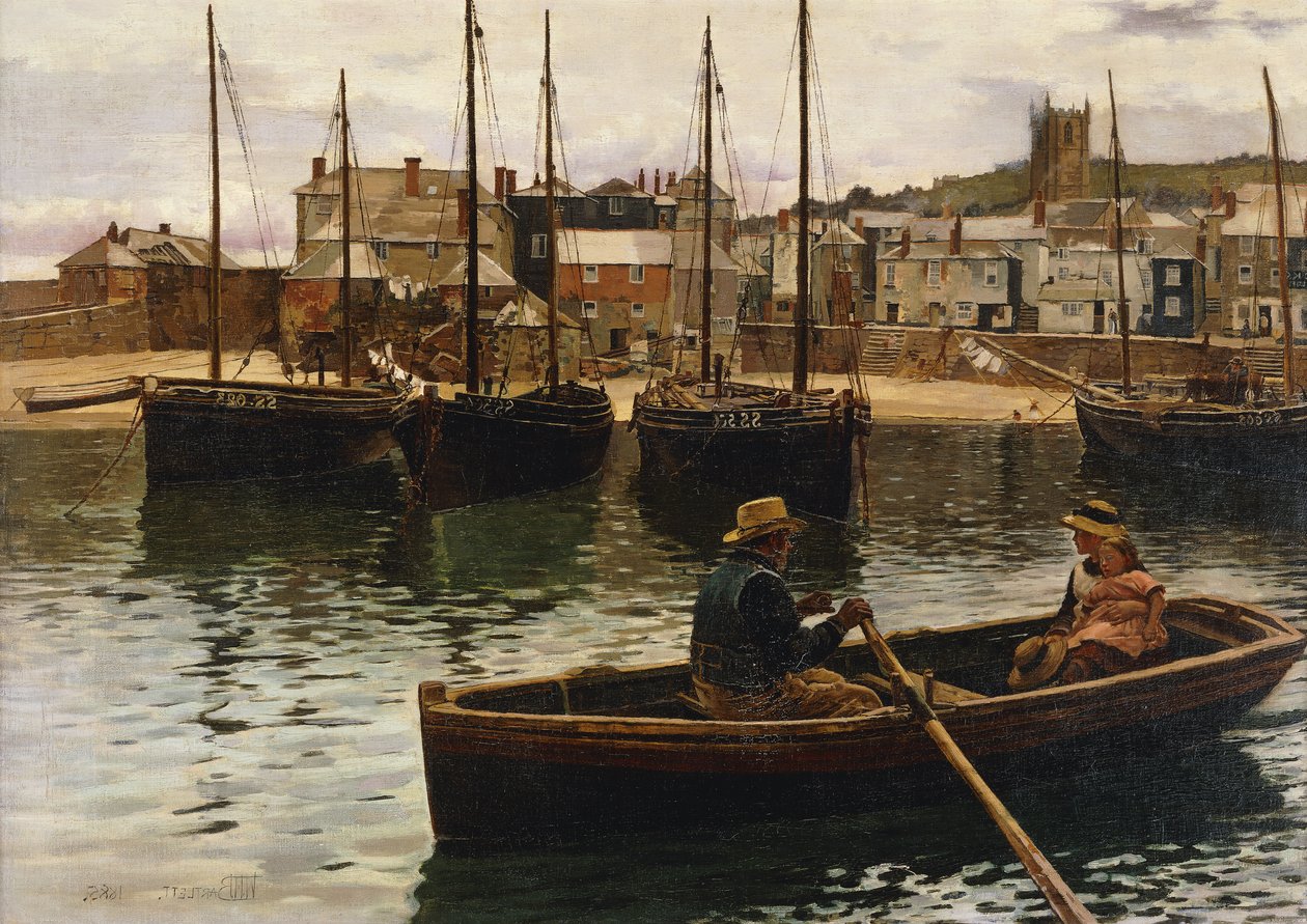 De haven, St. Ives, Cornwall, 1885 door William H. Bartlett