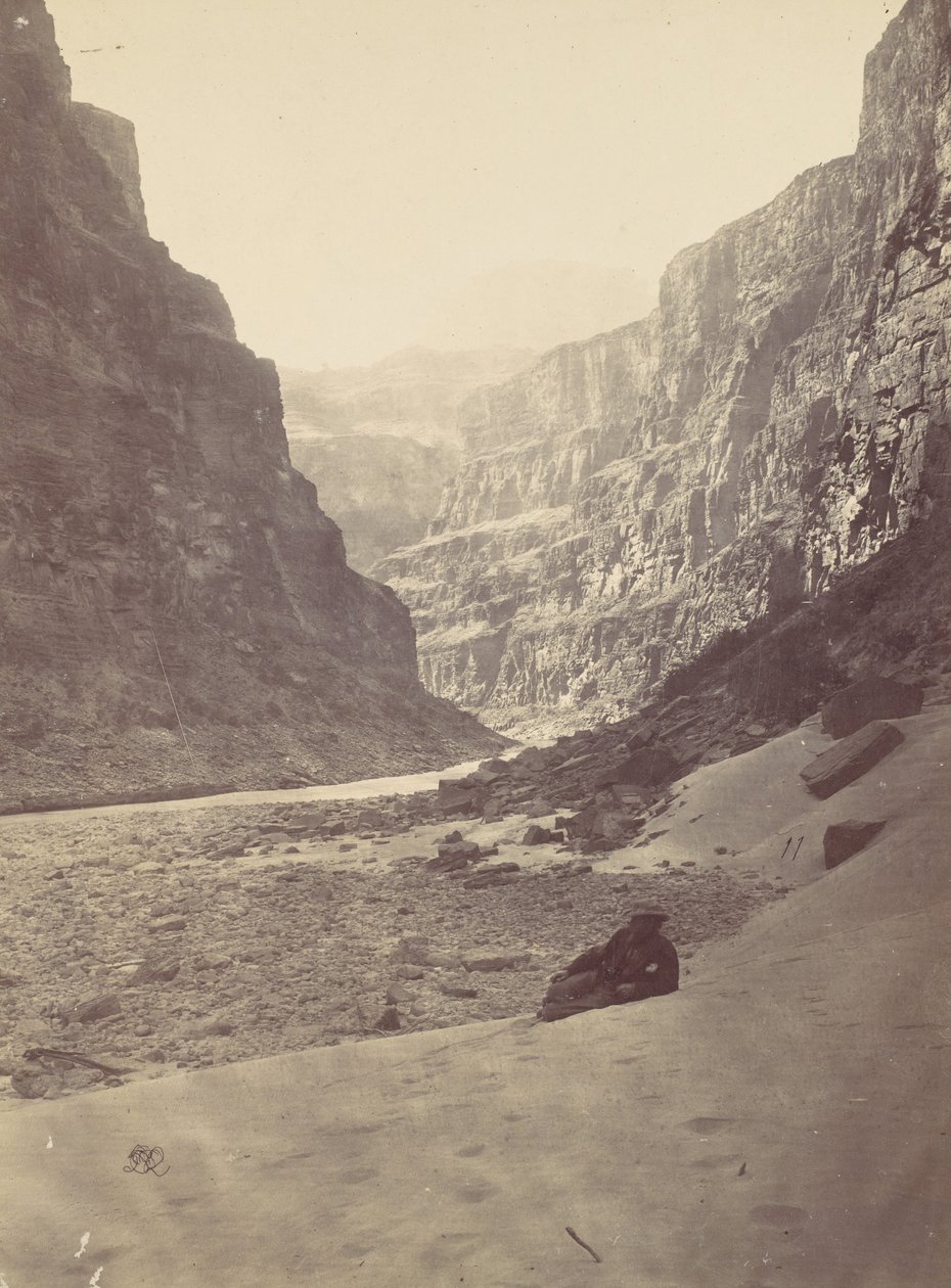 Grand Canyon van de Colorado River, Monding van Kanab Wash, kijkend naar het Westen, 1872 door William H. Bell