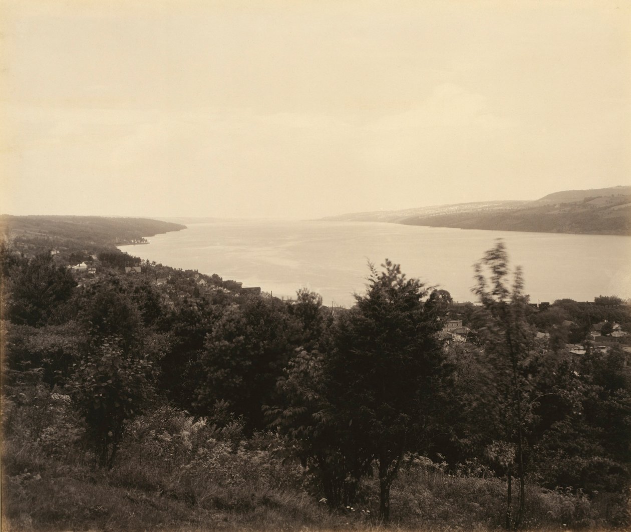 Seneca Lake en Watkins Glen, voor de Lehigh Valley Railroad door William H. Rau