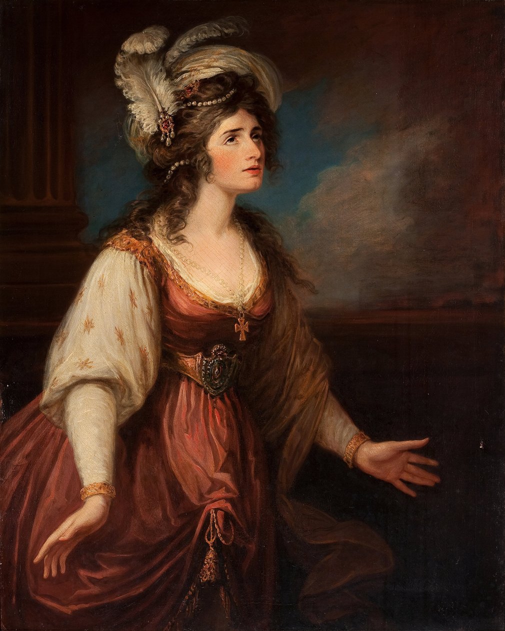 Portret van Sarah Siddons (1755-1831) als Zara door William Hamilton