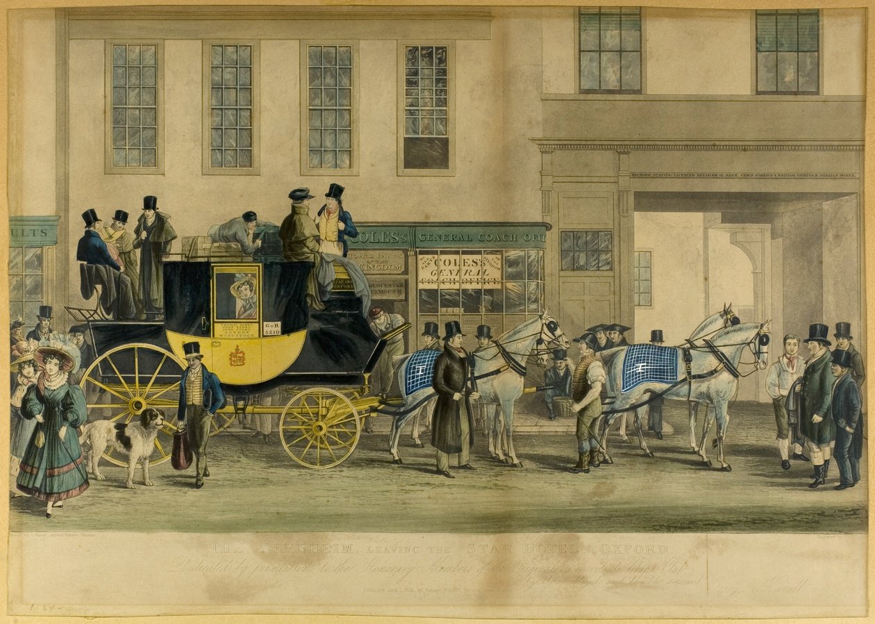 De Blenheim, Vertrekkend van het Star Hotel, Oxford door William Havell