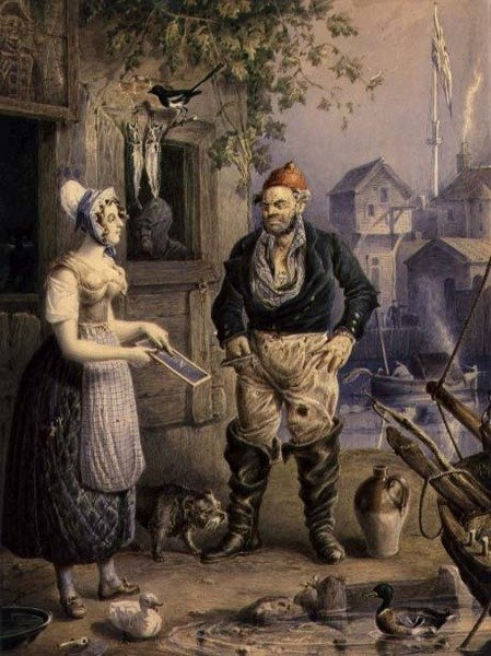 Een Visser en een Meisje, c.1830 door William Heath