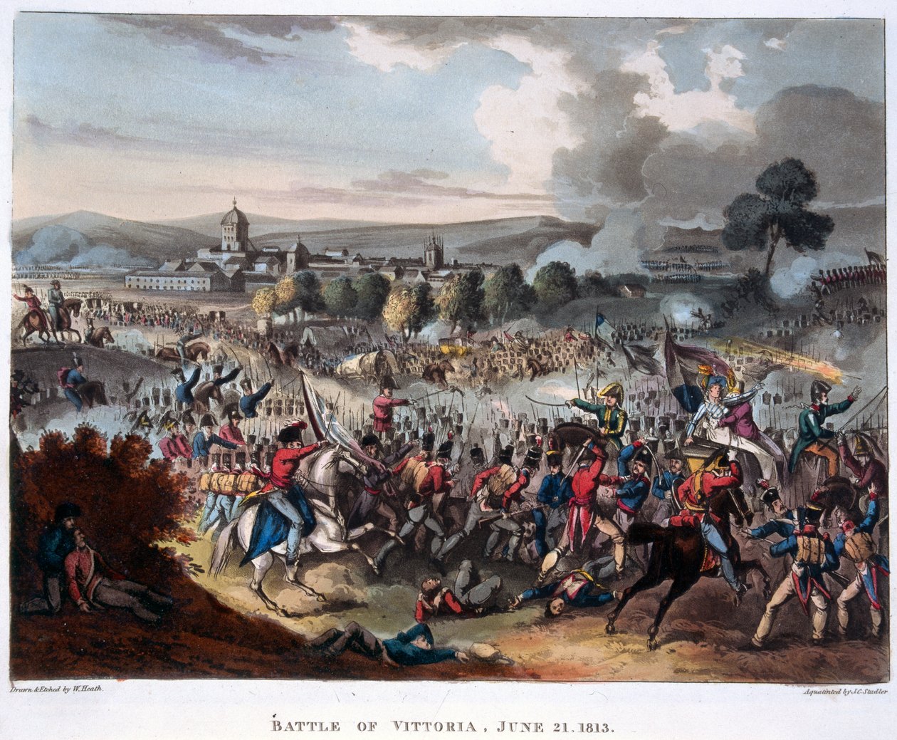 Lord Wellington (1769-1852) betreedt Salamanca, illustratie voor een verhalend gedicht door Dr. Syntax, 1818 door William Heath