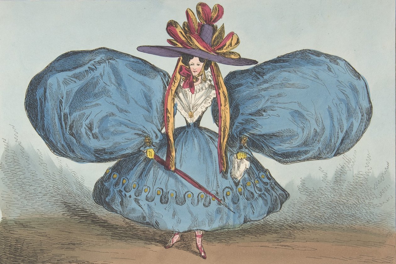 Moderne eigenaardigheden door P. Pry Esq., Plaat 1: De mouwen curieus gesneden door William Heath