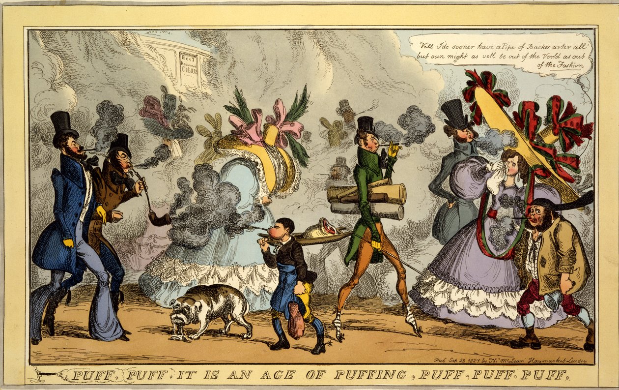 Puff, Puff, het is een tijdperk van puffen, Puff, Puff, Puff, pub. Thos. McLean, Londen, 1827 door William Heath