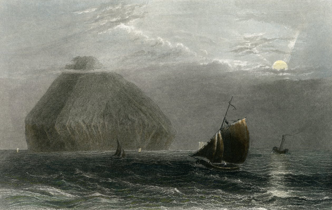 Ailsa Craig, gegraveerd door J. T. Willmore door William Henry Bartlett