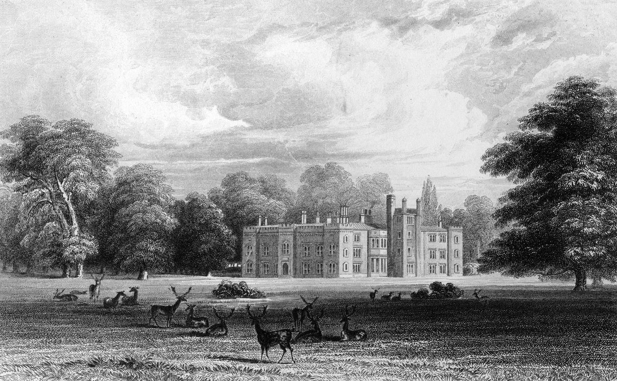 Bell House, Aveley, Essex, gegraveerd door John Carr Armytage, 1832 door William Henry Bartlett