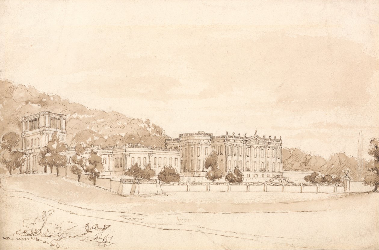 Chatsworth House, Derbyshire door William Henry Bartlett