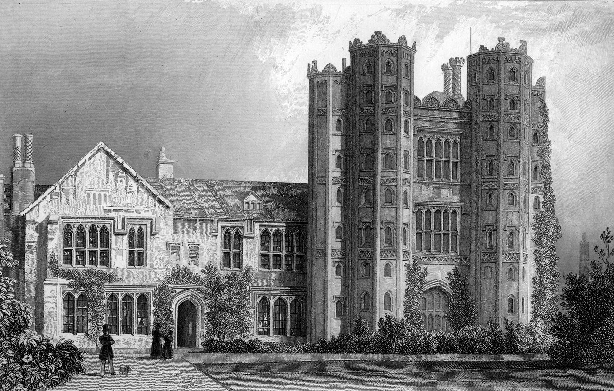 Layer Marney Tower, Essex, gegraveerd door Henry Wallis, 1832 door William Henry Bartlett