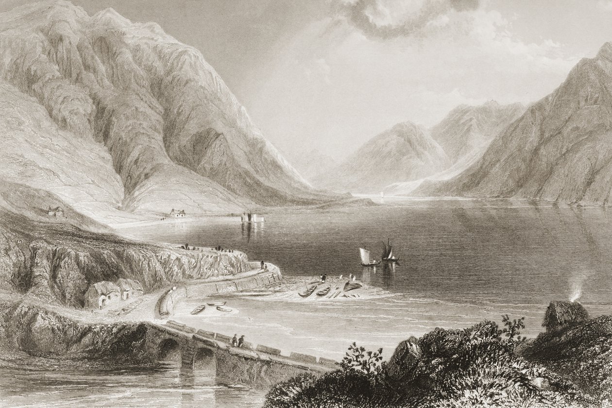 Leenane, Connemara, County Galway, Ierland, uit 