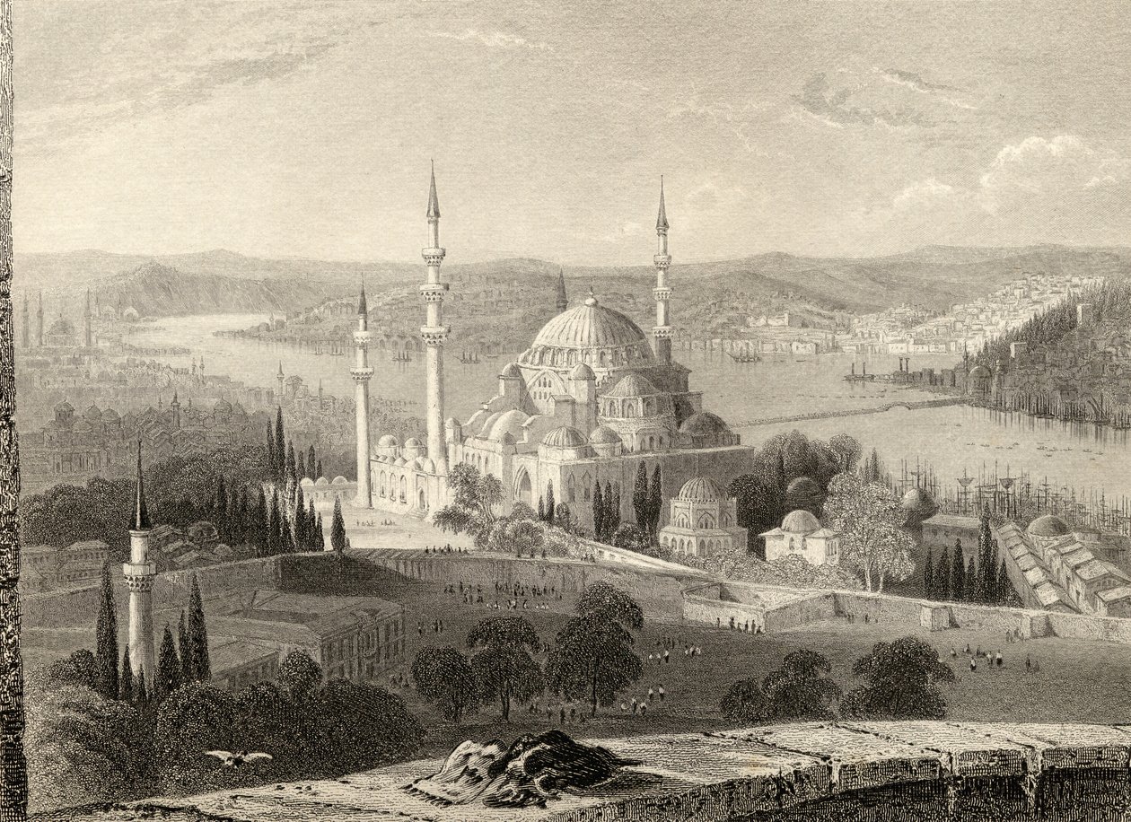 Moskee en graf van Sulieman, vanaf de Seraskier