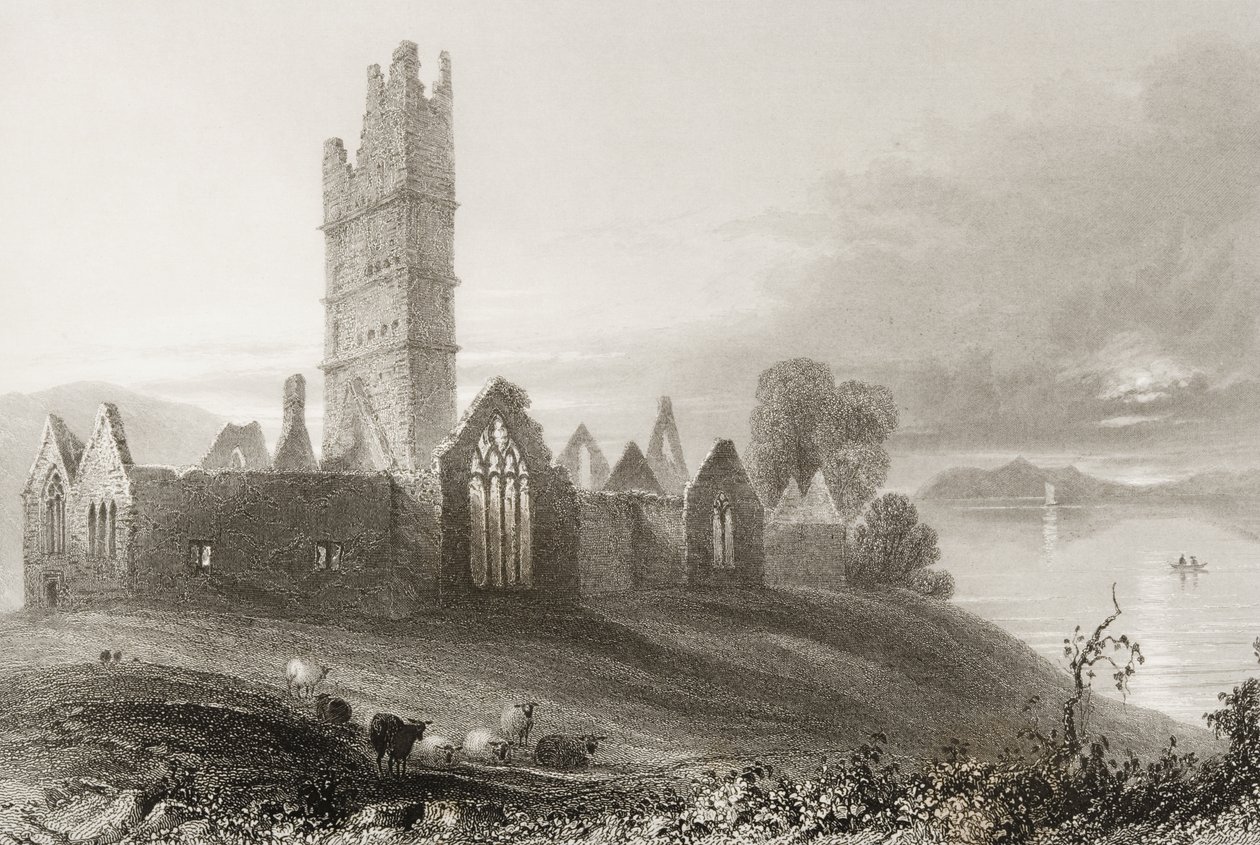 Moyne Abbey, County Mayo, Ierland, uit 
