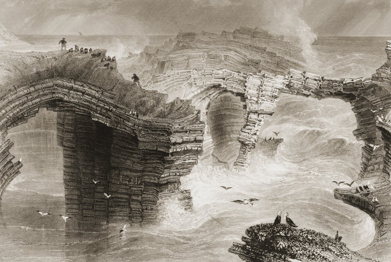 Natuurlijke Bruggen bij Kilkee, County Clare, Ierland, uit 