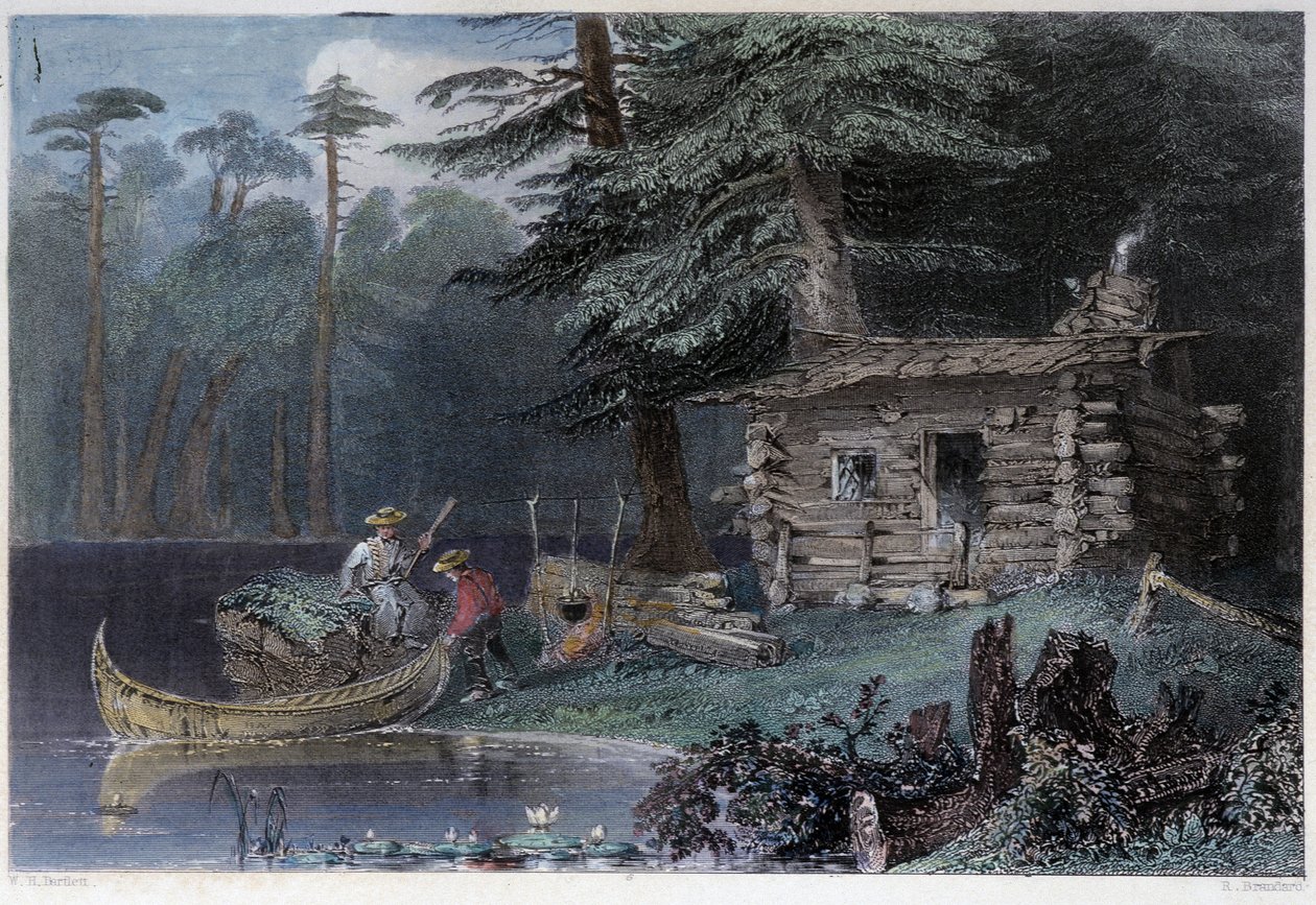 Klein huis van kolonisten aan het Chaudièremeer - in 