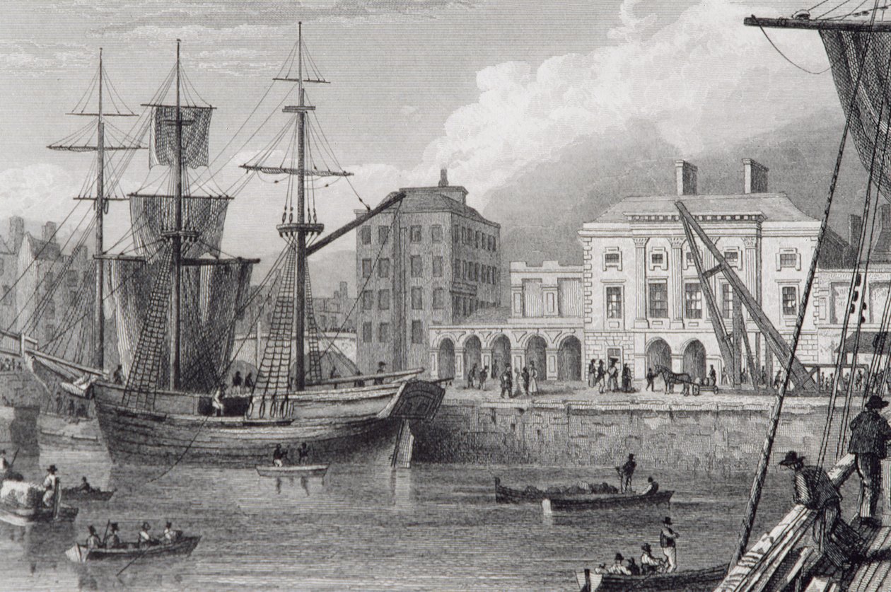Het Douanehuis, Limerick, Ierland in de jaren 1830, uit 