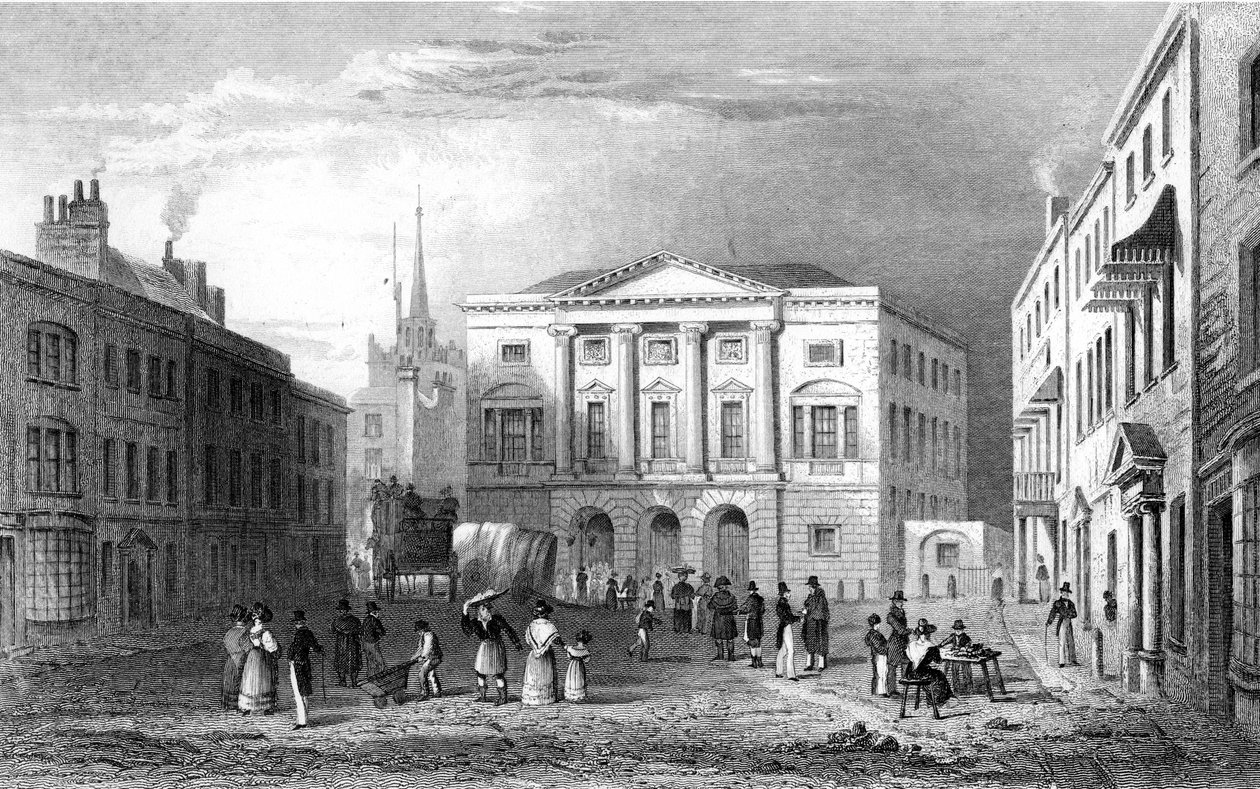 Het Shire Hall, Chelmsford, Essex, gegraveerd door Samuel Lacey, 1832 door William Henry Bartlett