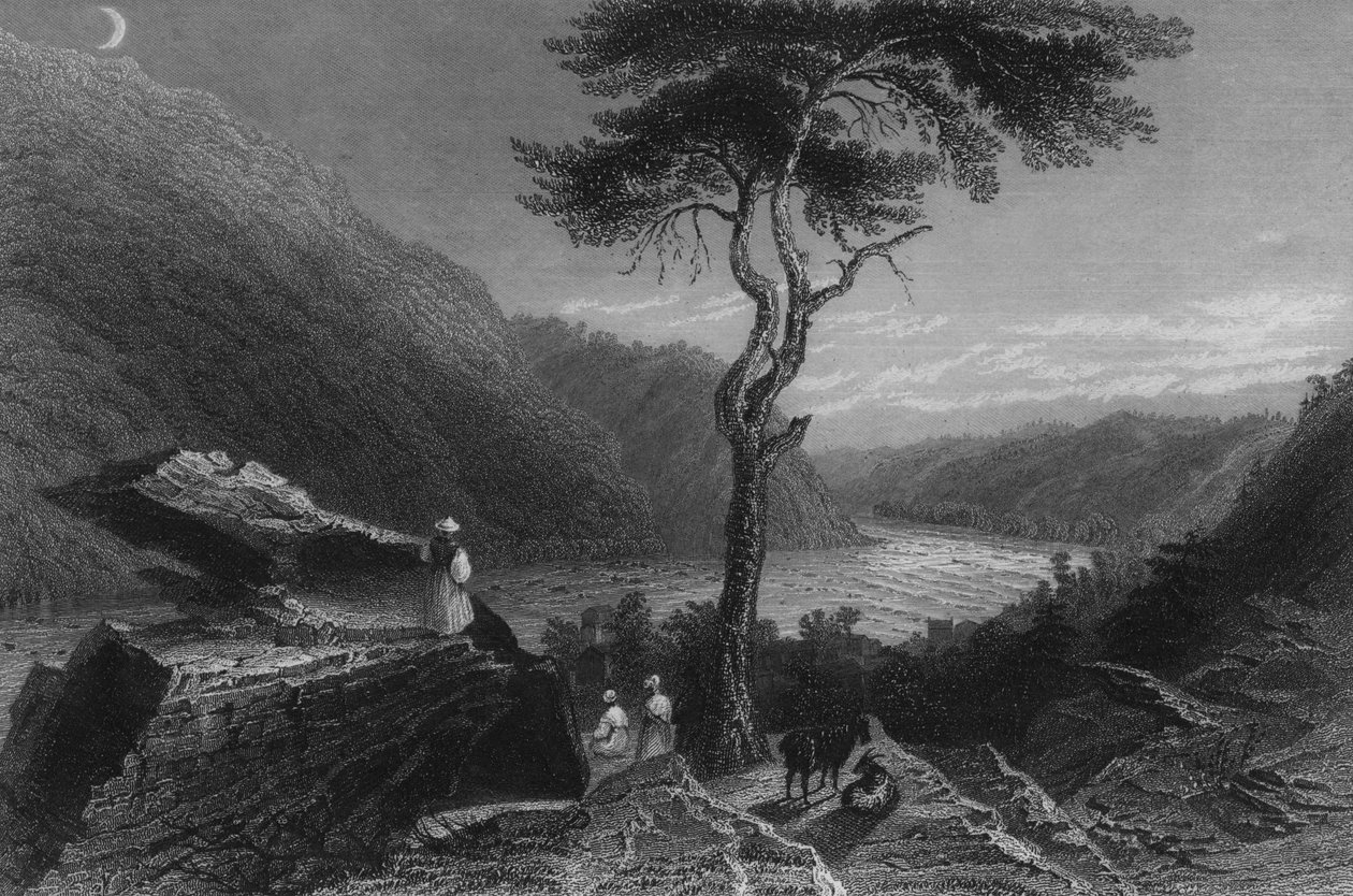 De Vallei van de Shenandoah, vanaf Jefferson Rock, 1838 door William Henry Bartlett