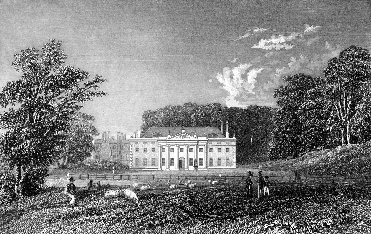 Weald Hall, Essex, gegraveerd door John Rogers, 1833 door William Henry Bartlett