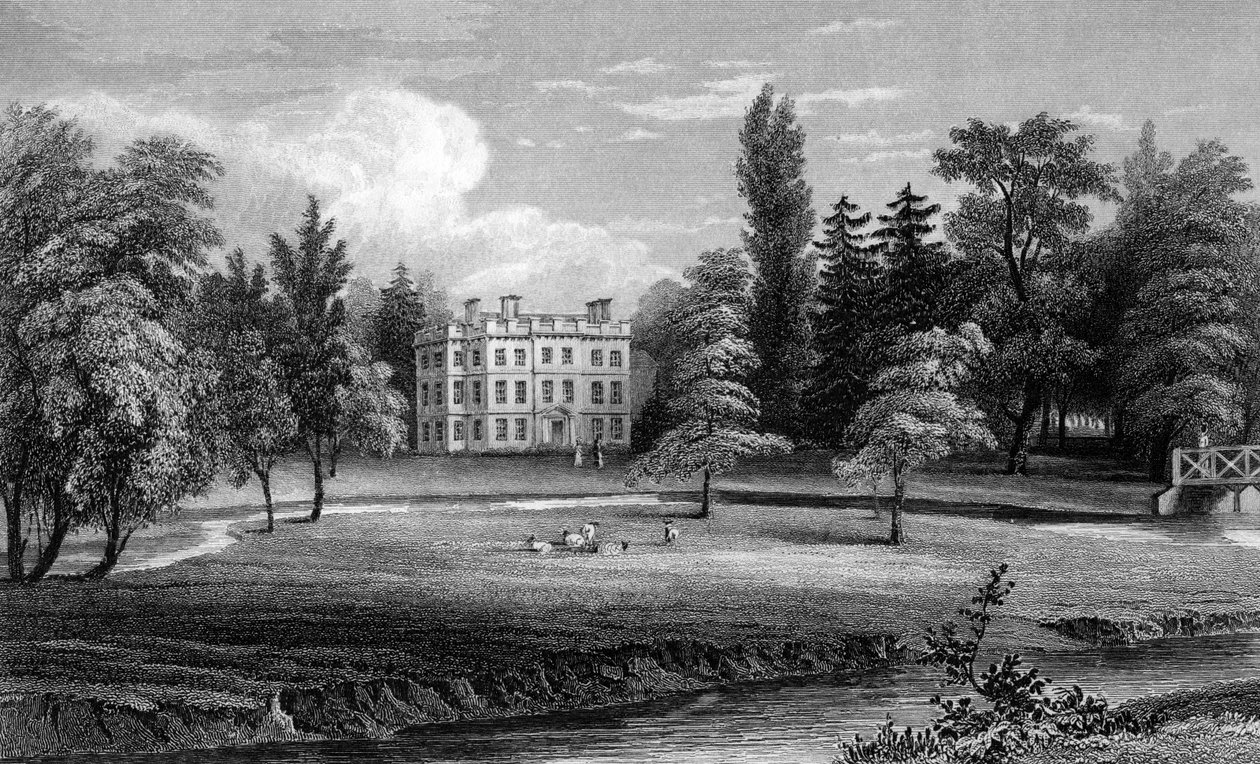 Writtle Lodge, Essex, gegraveerd door William Tombleson, 1832 door William Henry Bartlett