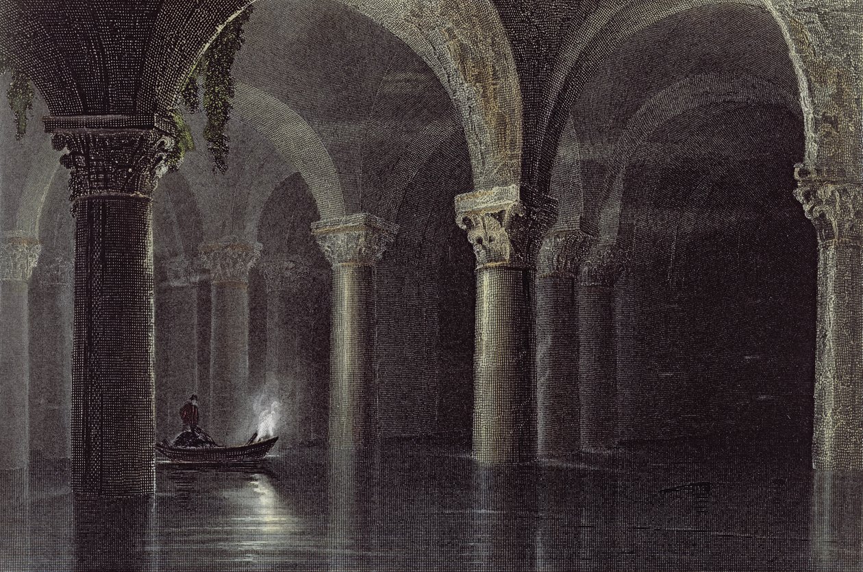 Yere Batan Serai (De Cisternen) Istanbul, gegraveerd door J.T. Willmore, ca. 1850 door William Henry Bartlett