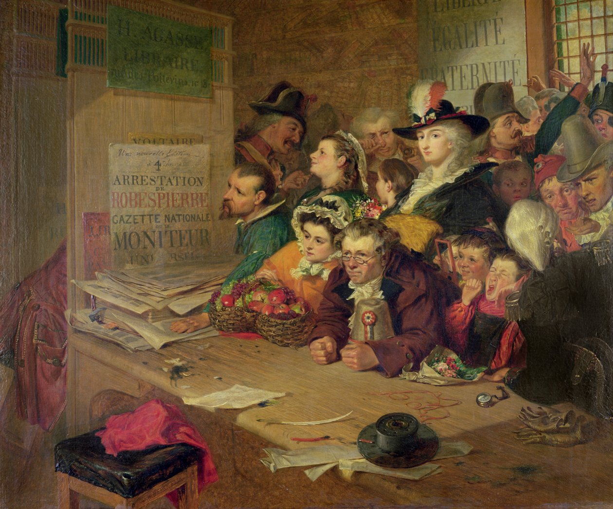 In afwachting van nieuws over de arrestatie van Robespierre (1758-94) in 1794, 1866 door William Henry Fisk
