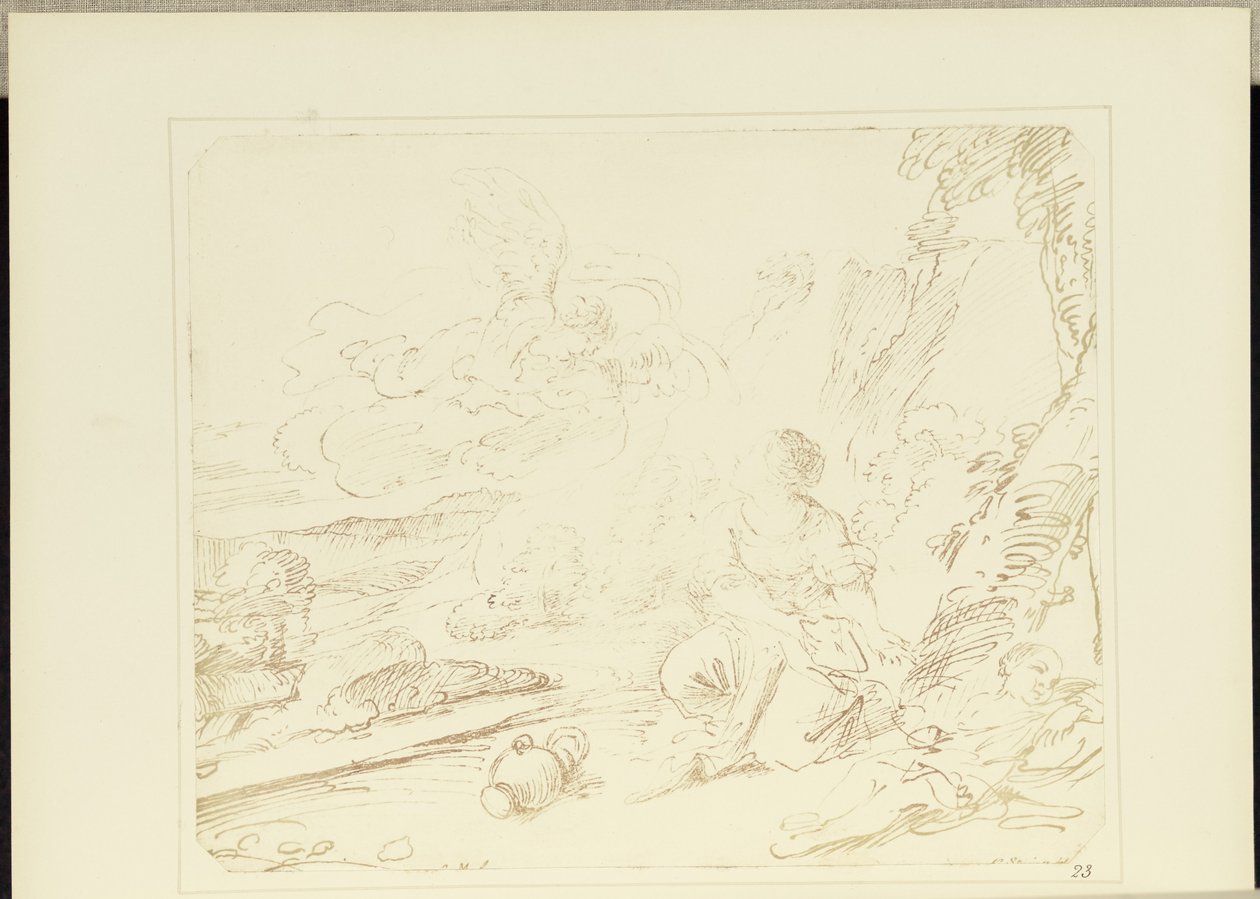 Hagar in de woestijn door William Henry Fox Talbot