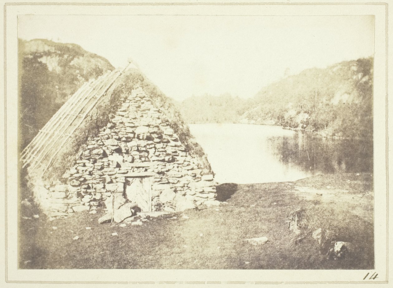 Hooglandhut aan de oevers van Loch Katrine door William Henry Fox Talbot