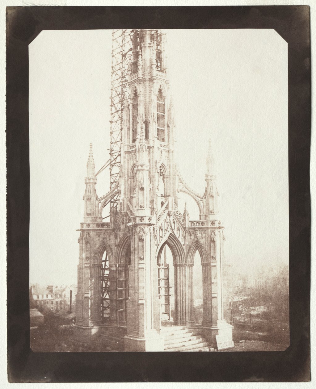 Scott Monument in aanbouw, 1844 door William Henry Fox Talbot