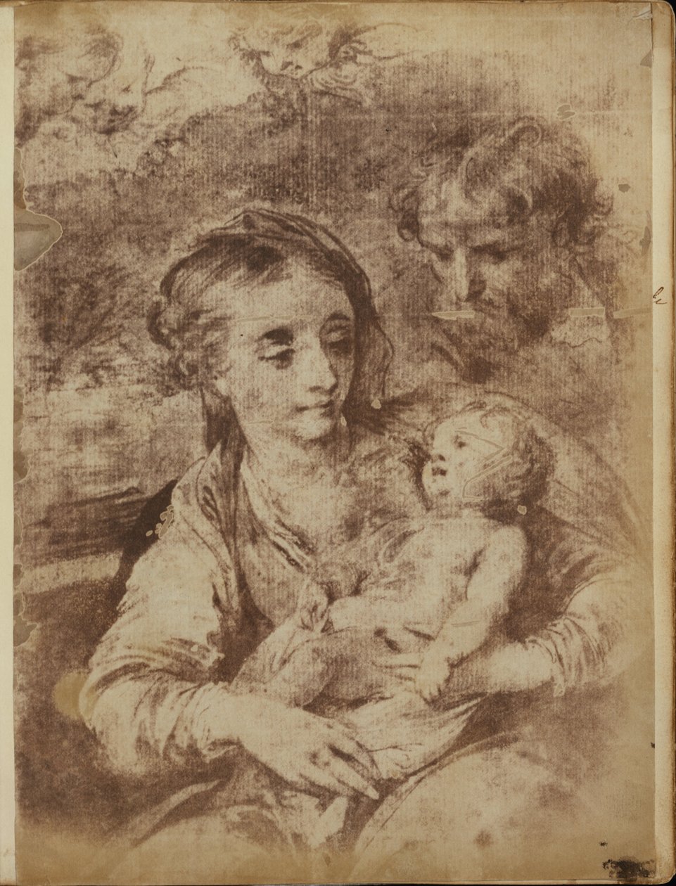 De Heilige Familie met drie cherubijnen door William Henry Fox Talbot