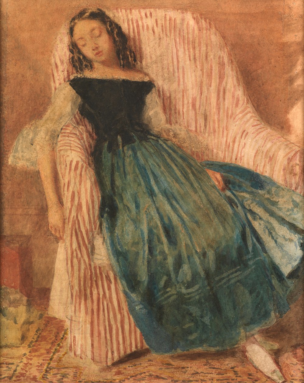 Meisje Slapend in een Stoel door William Henry Hunt