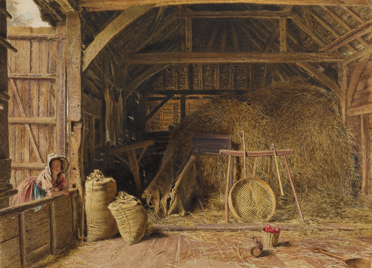 Interieur van een schuur door William Henry Hunt