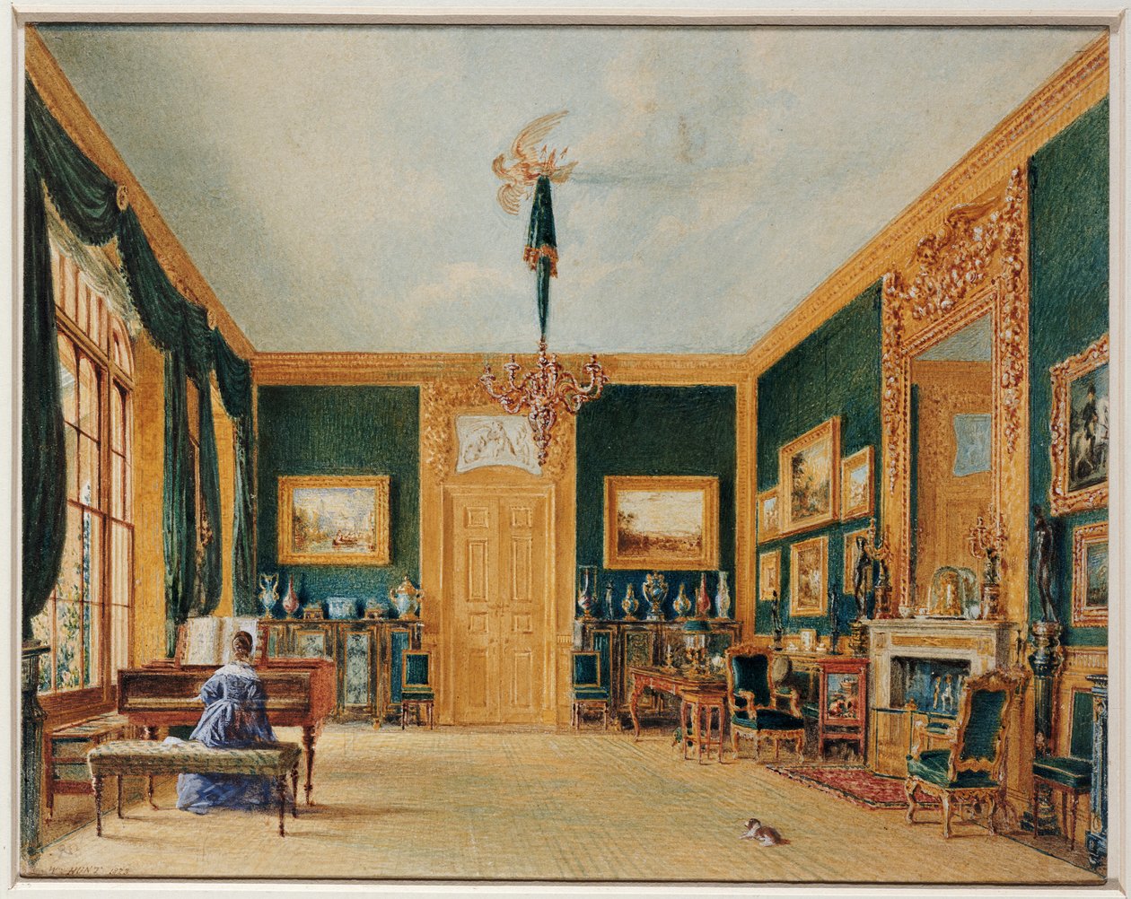 De Groene Tekenzaal van de Graaf van Essex in Cassiobury, 1823 door William Henry Hunt