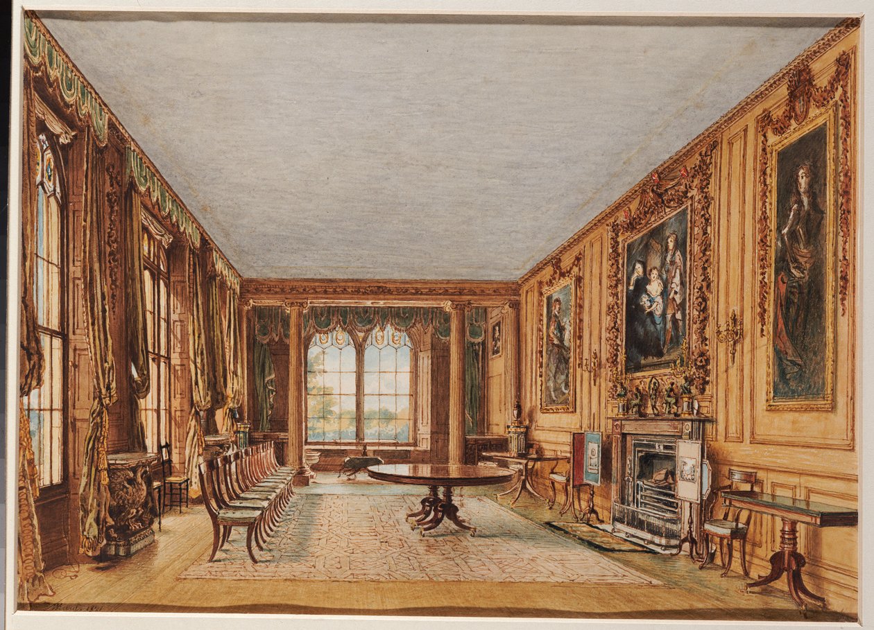 De wintereetkamer van de graaf van Essex in Cassiobury, 1821 door William Henry Hunt