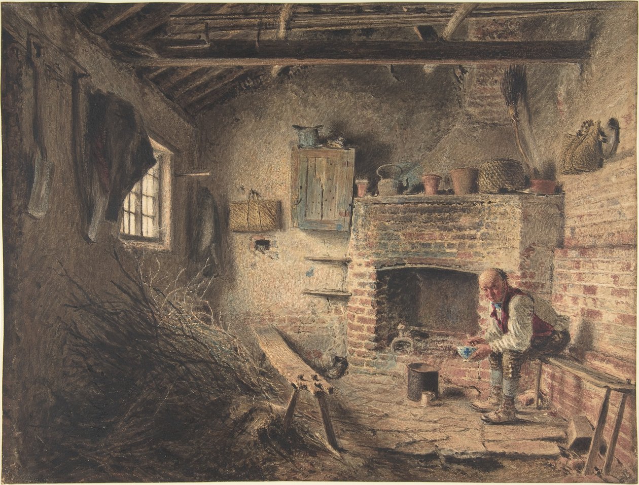 Het ontbijt van de houthakker (De maaltijd van de takkenbosverzamelaar) door William Henry Hunt
