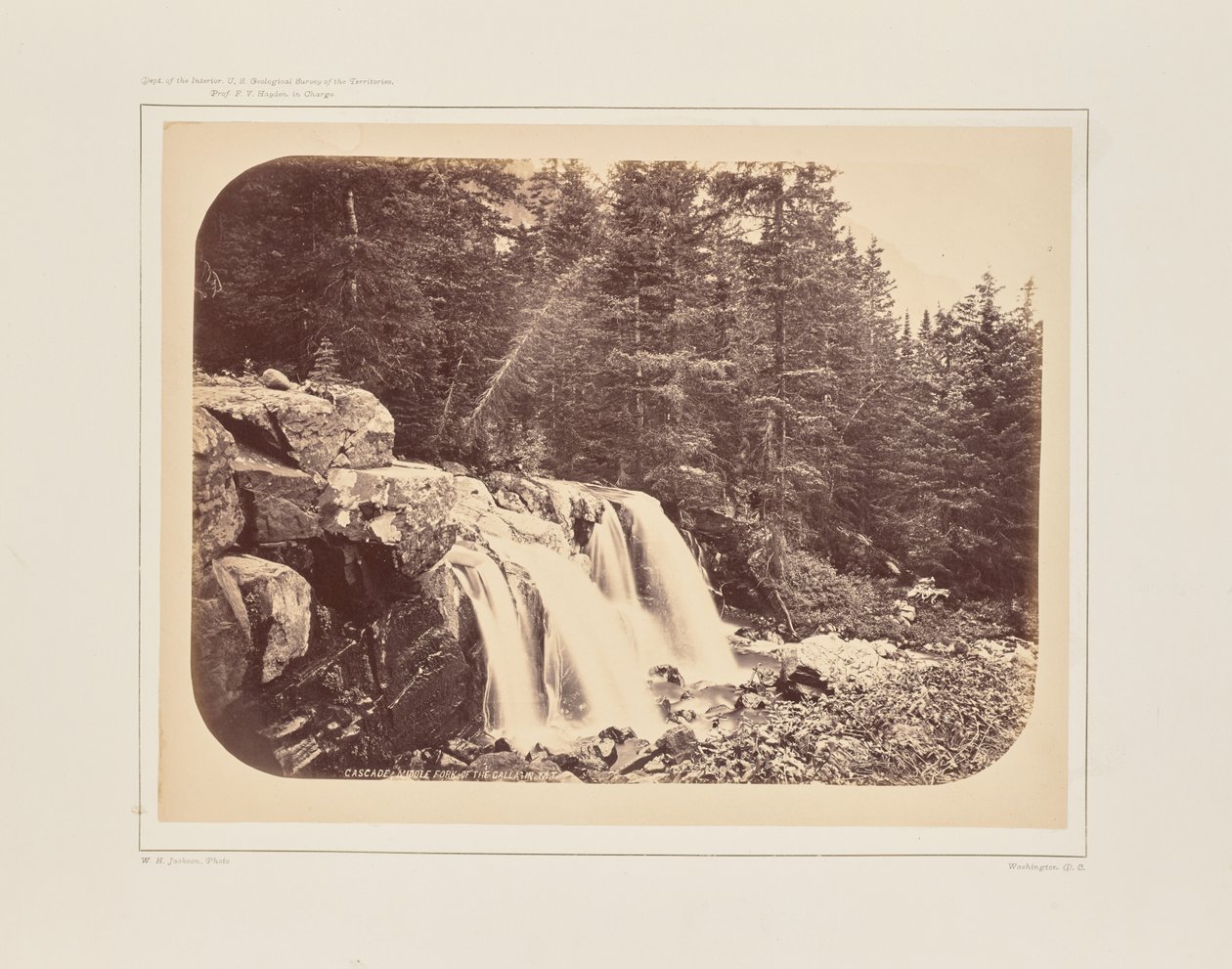 Waterval van Mount Blackmore door William Henry Jackson