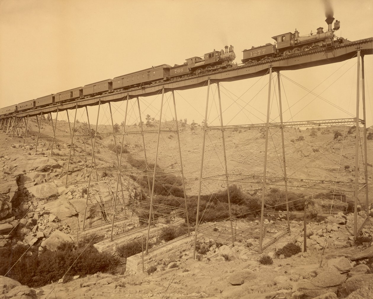 Dale Creek Bridge, Wyoming door Jackson door William Henry Jackson