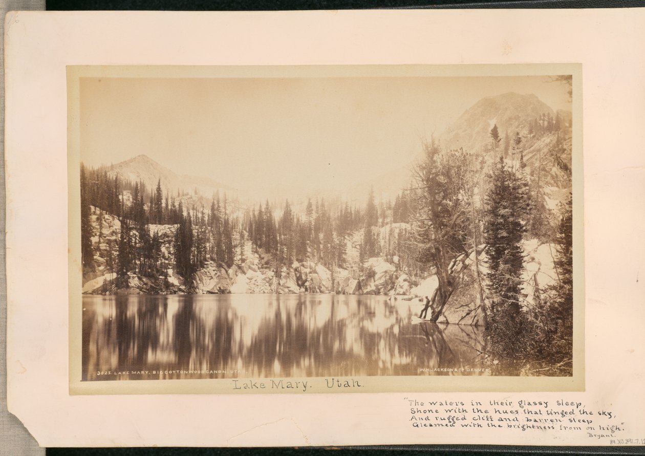 Lake Mary. Big Cottonwood Canyon. Utah door William Henry Jackson