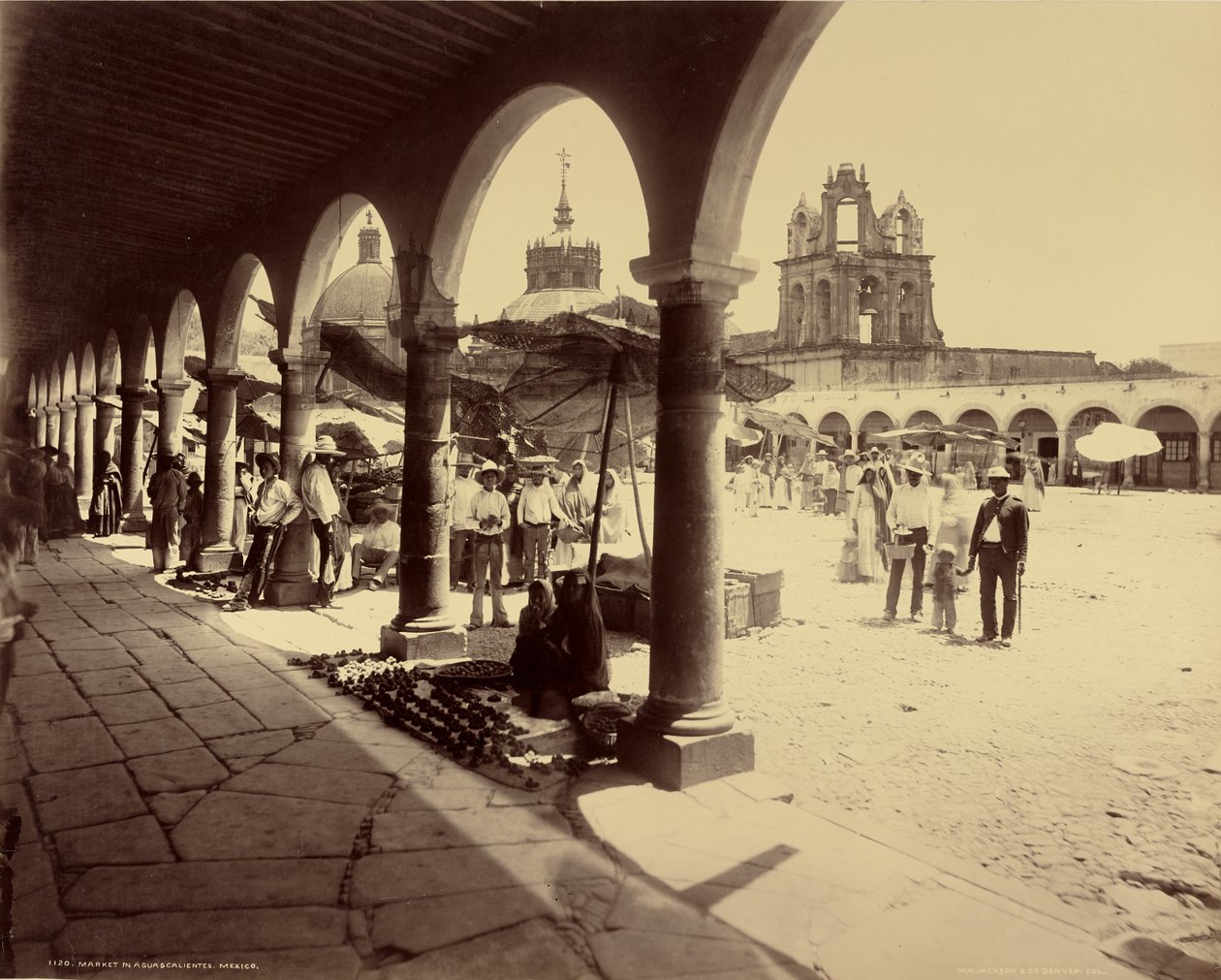 Markt in Aguascalientes, Mexico door William Henry Jackson