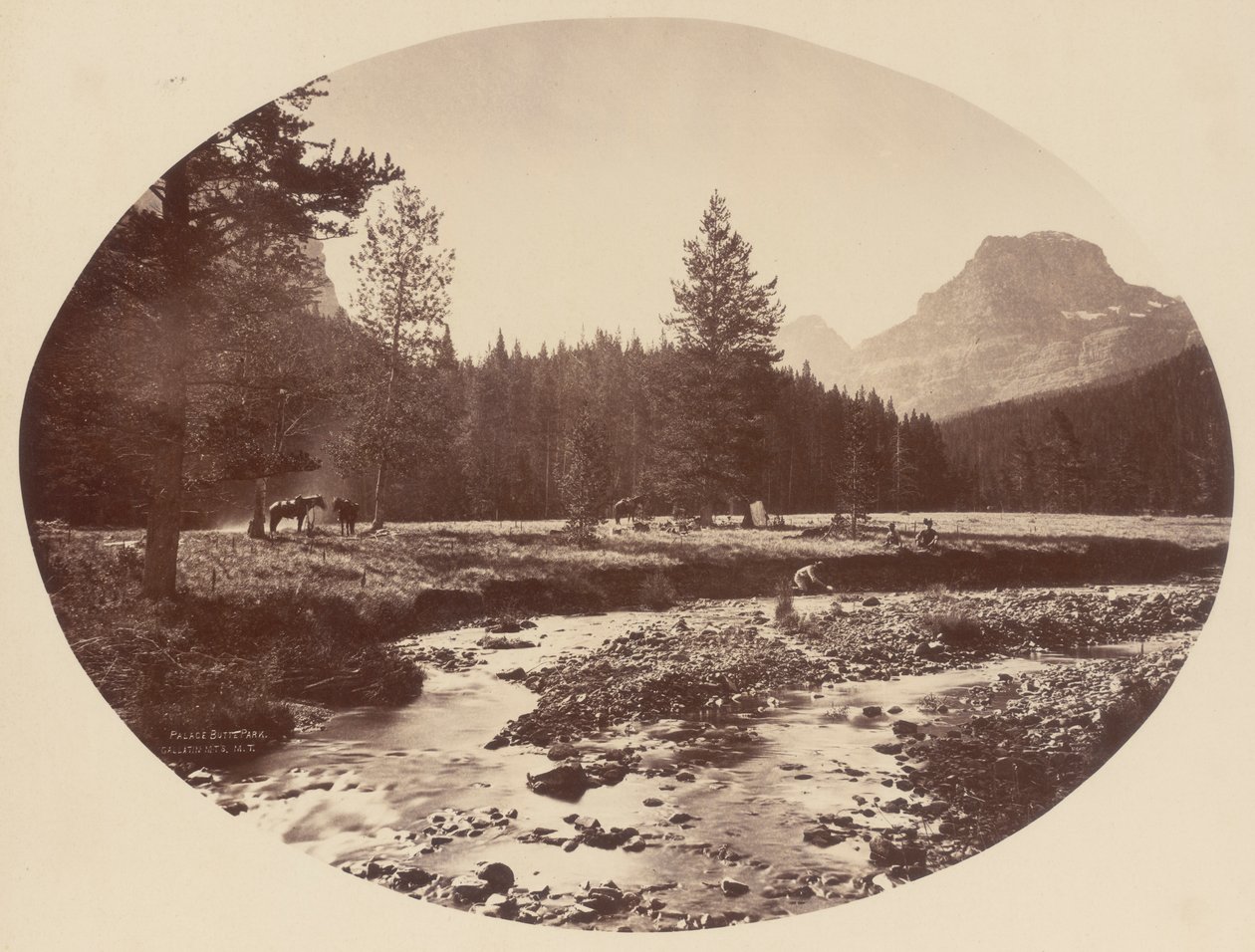 Paleis Butte Park, Gallatin Mountains, Montana Territory door William Henry Jackson