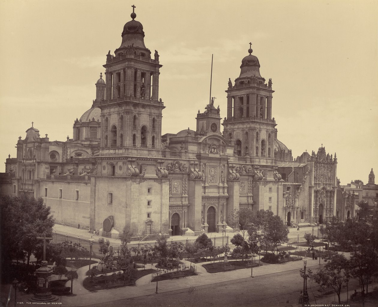 De kathedraal van Mexico door William Henry Jackson