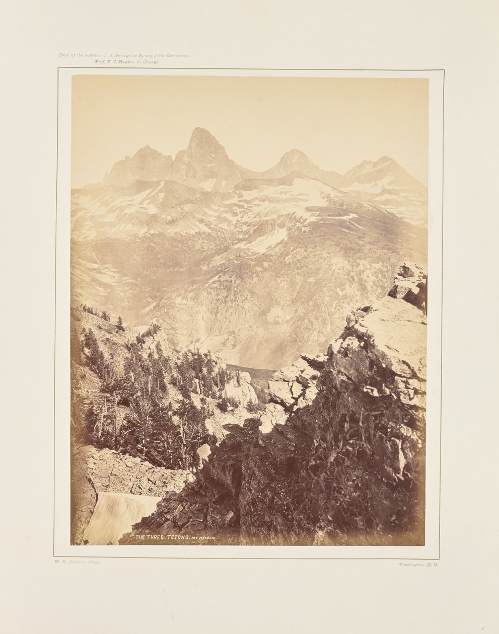 De drie Tetons, Mount Hayden door William Henry Jackson