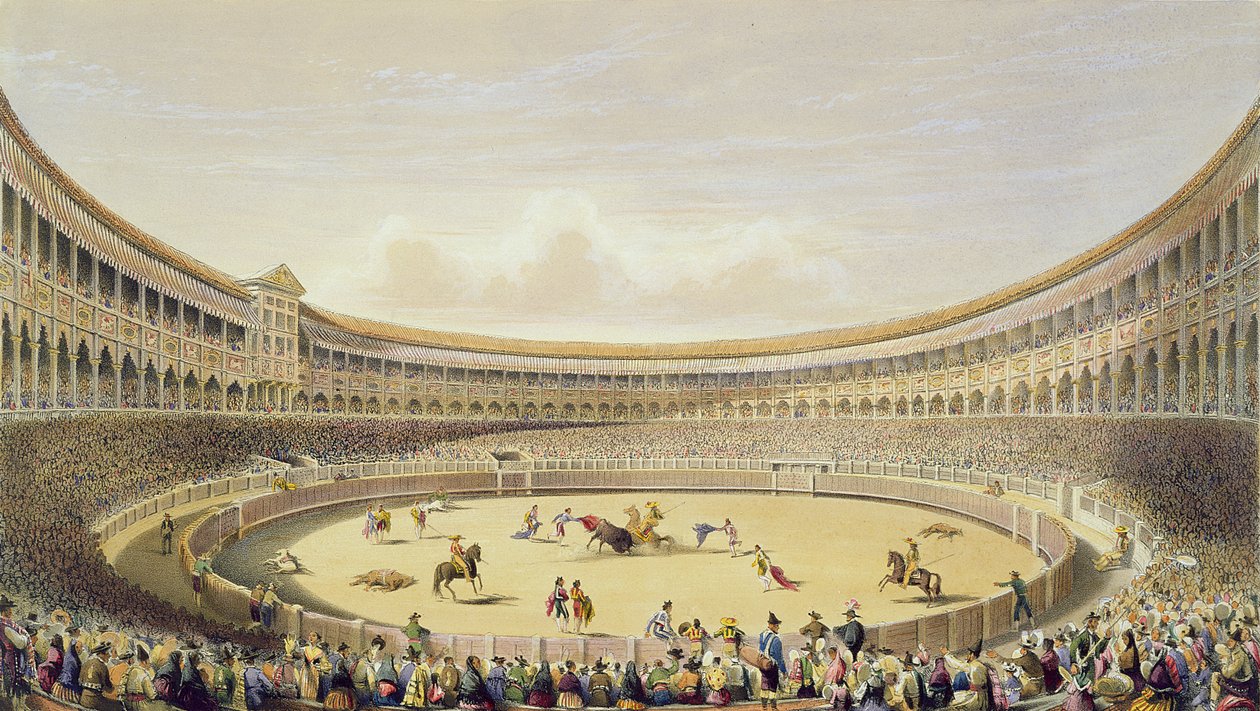 De Plaza de Toros van Madrid, 1865 door William Henry Lake Price