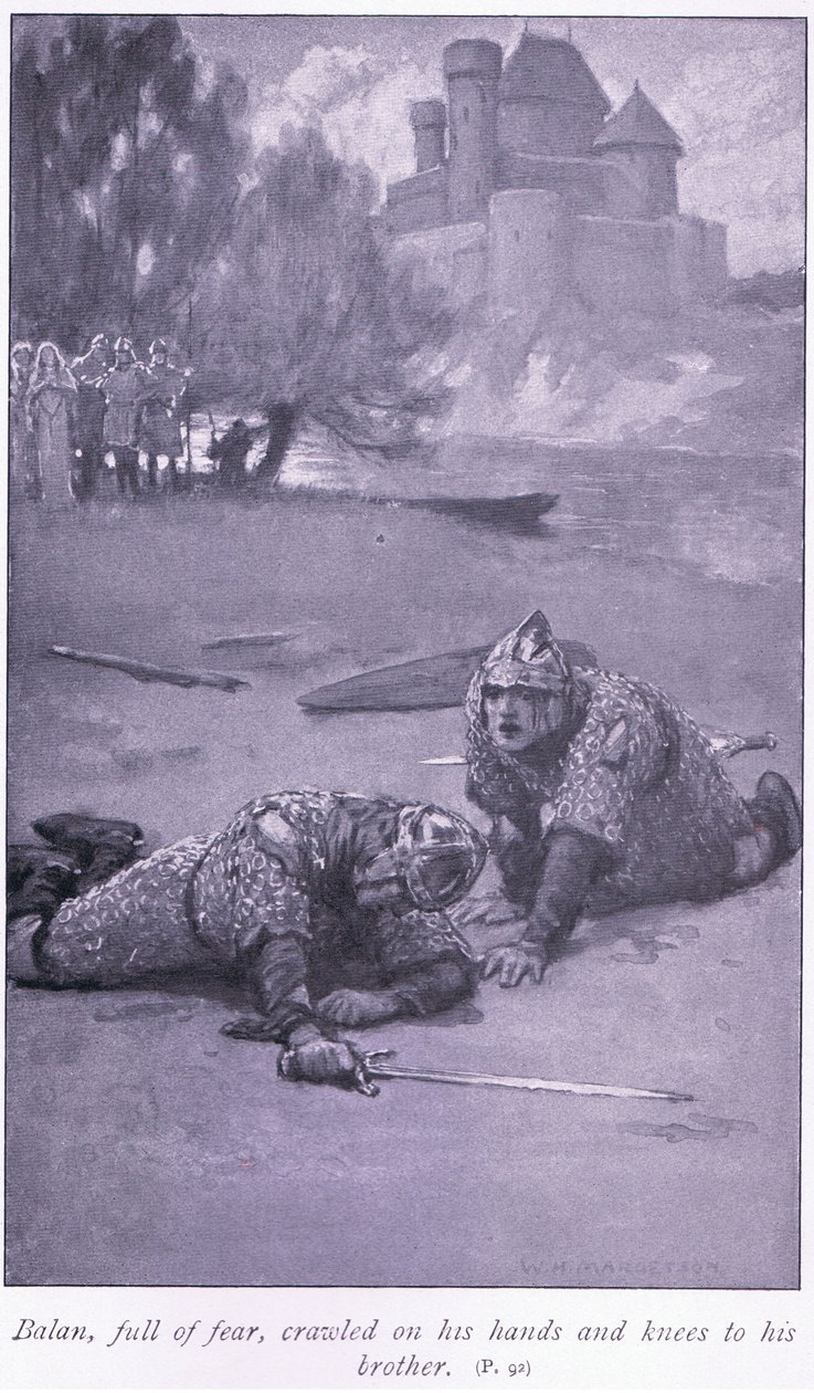 Balan, vol angst, kroop op handen en knieën naar zijn broer door William Henry Margetson