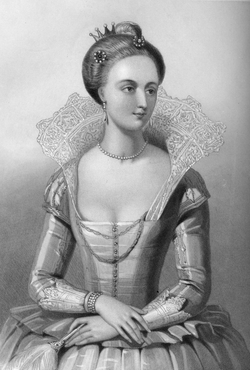 Anna van Denemarken 1665-1714, koningin-gemalin van koning Jacobus I, 1851 door William Henry Mote