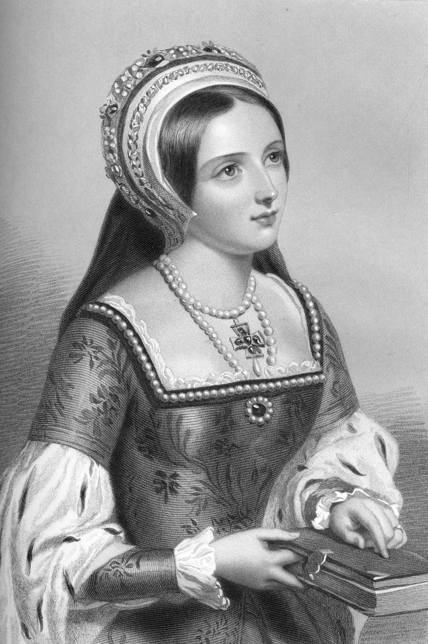 Catherine Parr 1512-1548, de zesde vrouw van koning Hendrik VIII, 1851 door William Henry Mote